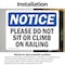 Signmission Please Do Not Sit Or Climb On Railing, 10 in W x Rectangle, Vinyl Decal OS-2PACK-NS-D-710-L-17415 - alternate 2